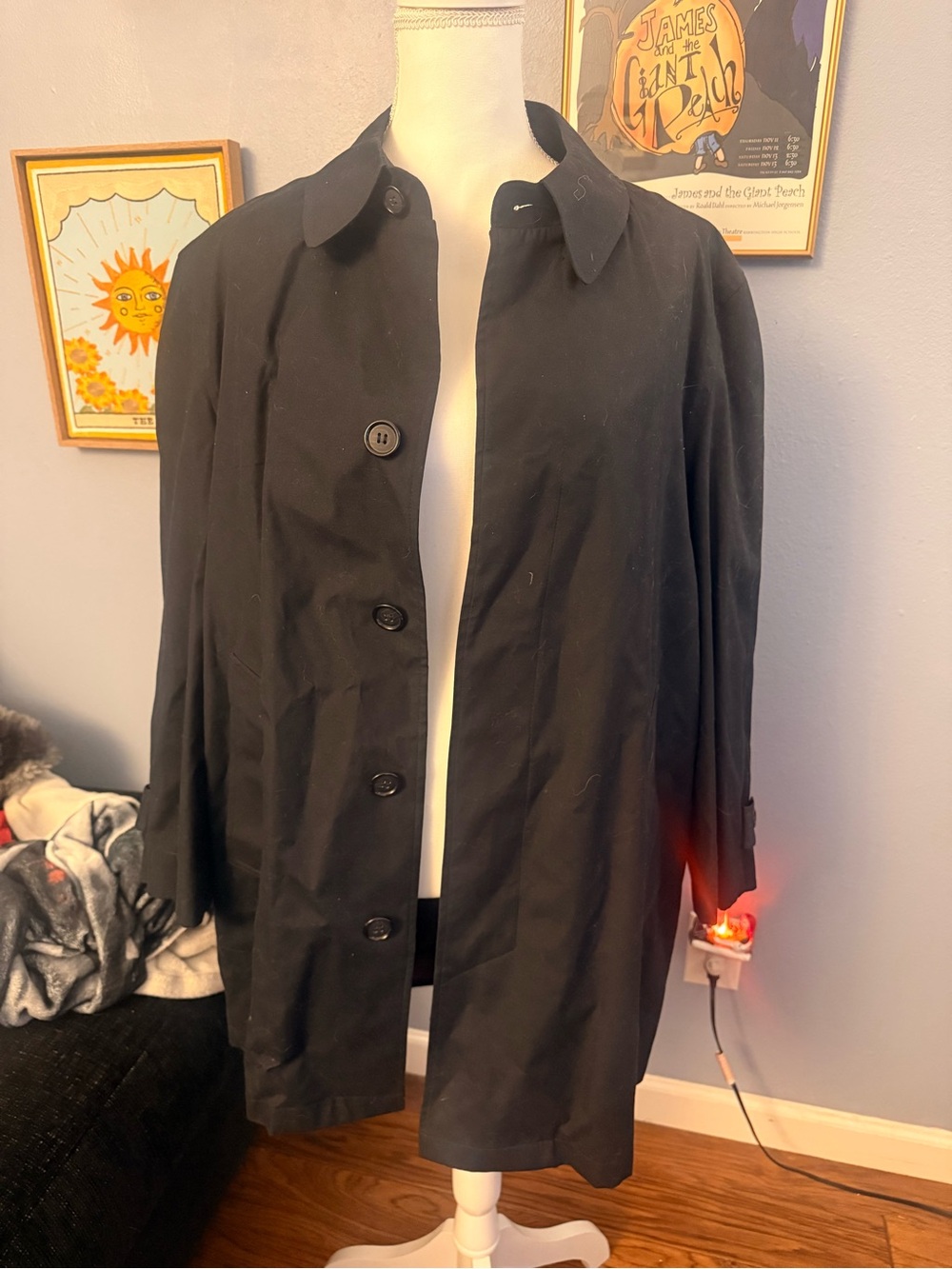 Dark blue Women's Classic Button-Front Coat